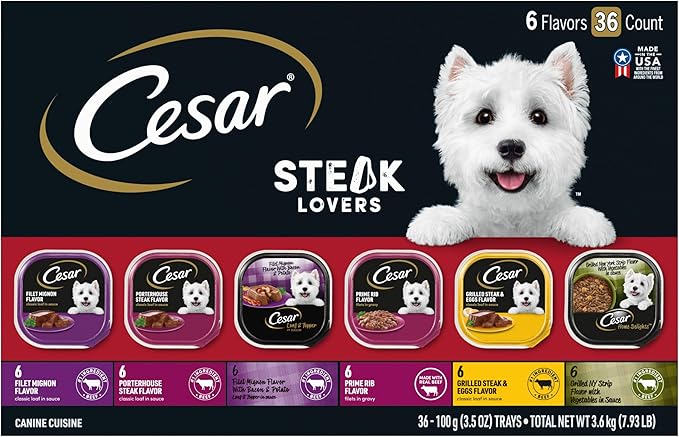 Cesar Wet Dog Food Steak Lovers Variety Pack