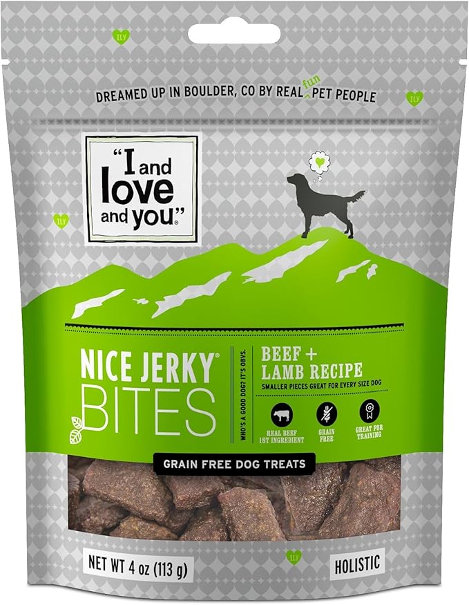 I and Love and You Nice Jerky Bites – Beef + Lamb (Grain-Free Training Treats)